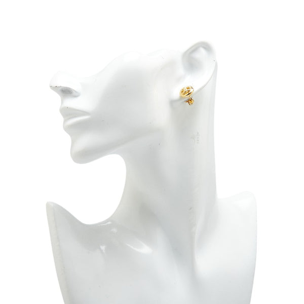 シャネル ココマーク ラウンド サークル イヤリング ゴールド メッキ レディース CHANEL 【中古】