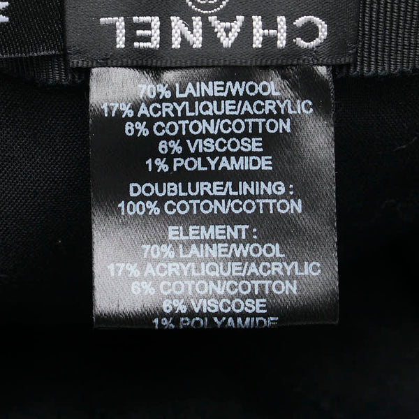 シャネル ココマーク キャップ サイズ：M ネイビー ツイード ウール レディース CHANEL 【中古】