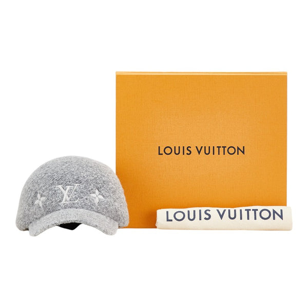 ルイ ヴィトン ウールグラム ロゴ キャップ M7251M グレー コットン ウール レディース LOUIS VUITTON 【中古】