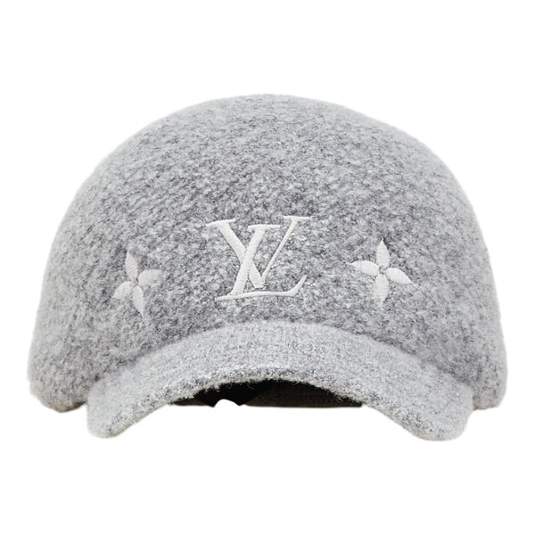 ルイ ヴィトン ウールグラム ロゴ キャップ M7251M グレー コットン ウール レディース LOUIS VUITTON 【中古】