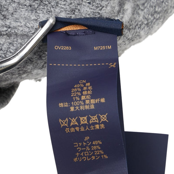 ルイ ヴィトン ウールグラム ロゴ キャップ M7251M グレー コットン ウール レディース LOUIS VUITTON 【中古】