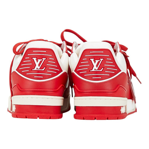ルイ ヴィトン モノグラム LVトレイナーライン スニーカー サイズ：7 1/2（26cm） ホワイト レッド レザー メンズ LOUIS VUITTON 【中古】