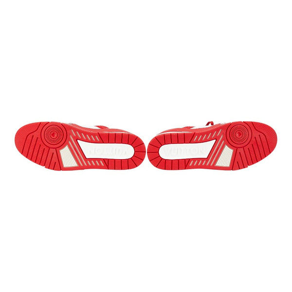 ルイ ヴィトン モノグラム LVトレイナーライン スニーカー サイズ：7 1/2（26cm） ホワイト レッド レザー メンズ LOUIS VUITTON 【中古】