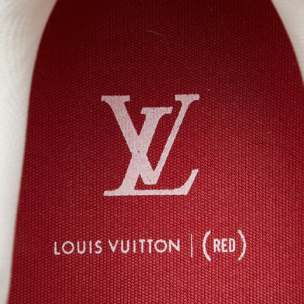 ルイ ヴィトン モノグラム LVトレイナーライン スニーカー サイズ：7 1/2（26cm） ホワイト レッド レザー メンズ LOUIS VUITTON 【中古】