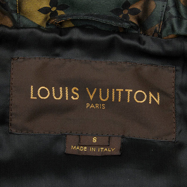 ルイ ヴィトン モノグラム カモフラージュ 中綿ジャケット サイズ:8 カーキ ナイロン シルク キッズ LOUIS VUITTON 【中古】