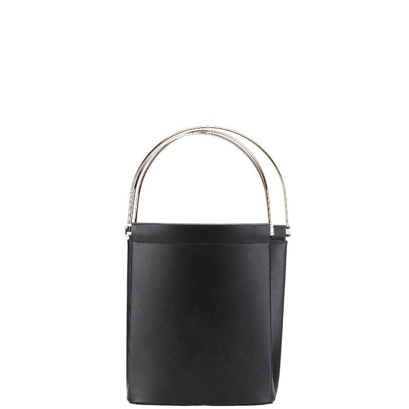 カルティエ トリニティ トートバッグ ハンドバッグ ブラック ゴールド レザー レディース CARTIER 【中古】