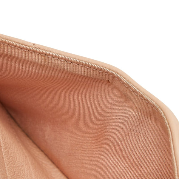 シャネル シェブロン ココマーク チェーン ショルダーバッグ ベージュ シルバー キャビアスキン レディース CHANEL 【中古】