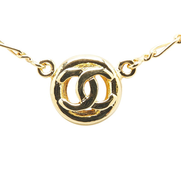 シャネル ココマーク ラウンド サークル ネックレス ゴールド メッキ レディース CHANEL 【中古】