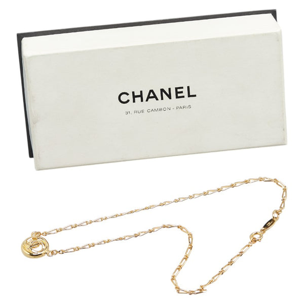 シャネル ココマーク ラウンド サークル ネックレス ゴールド メッキ レディース CHANEL 【中古】