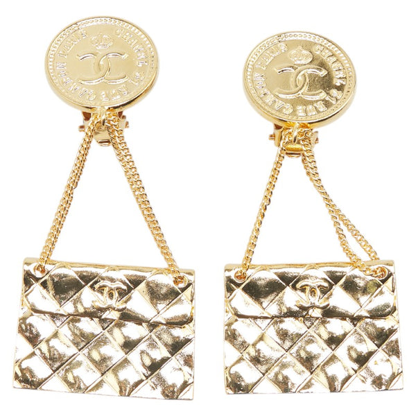 シャネル ココマーク 31 RUE CAMBON PARIS メダル マトラッセ バッグ モチーフ イヤリング ゴールド メッキ レディース CHANEL 【中古】