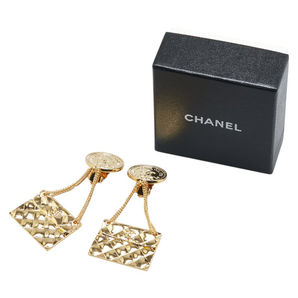 シャネル ココマーク 31 RUE CAMBON PARIS メダル マトラッセ バッグ モチーフ イヤリング ゴールド メッキ レディース CHANEL 【中古】