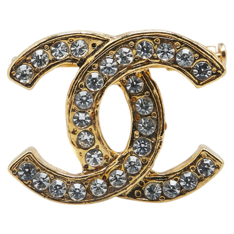 シャネル ココマーク ラインストーン ブローチ ゴールド メッキ レディース CHANEL 【中古】