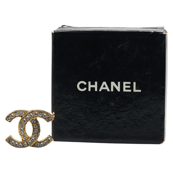 シャネル ココマーク ラインストーン ブローチ ゴールド メッキ レディース CHANEL 【中古】