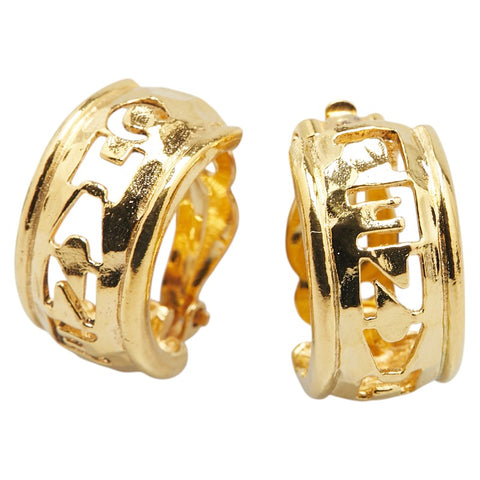 シャネル CHANEL ロゴ ハーフ フープ イヤリング ゴールド メッキ レディース CHANEL 【中古】