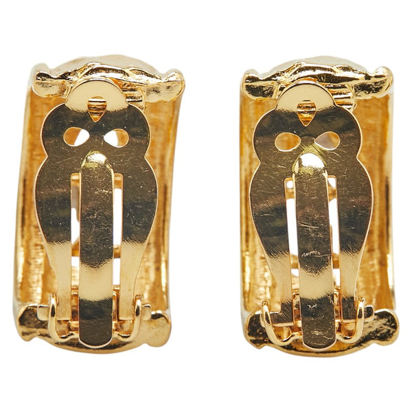 シャネル CHANEL ロゴ ハーフ フープ イヤリング ゴールド メッキ レディース CHANEL 【中古】