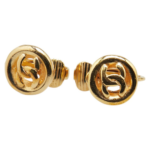 シャネル ココマーク ラウンド サークル イヤリング ゴールド メッキ レディース CHANEL 【中古】