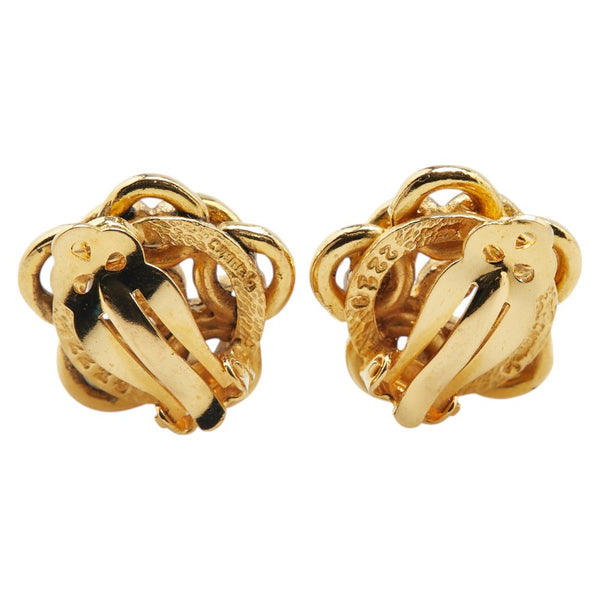 シャネル ココマーク 花 フラワー モチーフ イヤリング ゴールド メッキ レディース CHANEL 【中古】