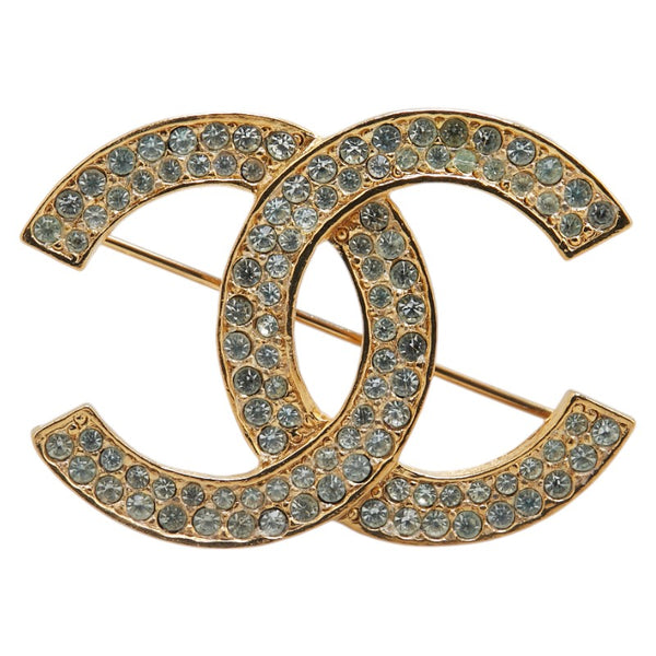 シャネル ココマーク ラインストーン ブローチ ゴールド メッキ レディース CHANEL 【中古】