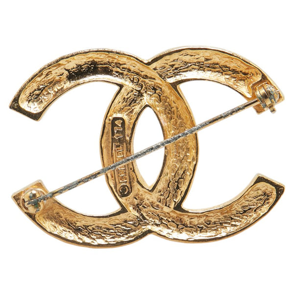 シャネル ココマーク ラインストーン ブローチ ゴールド メッキ レディース CHANEL 【中古】