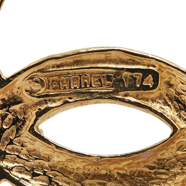 シャネル ココマーク ラインストーン ブローチ ゴールド メッキ レディース CHANEL 【中古】