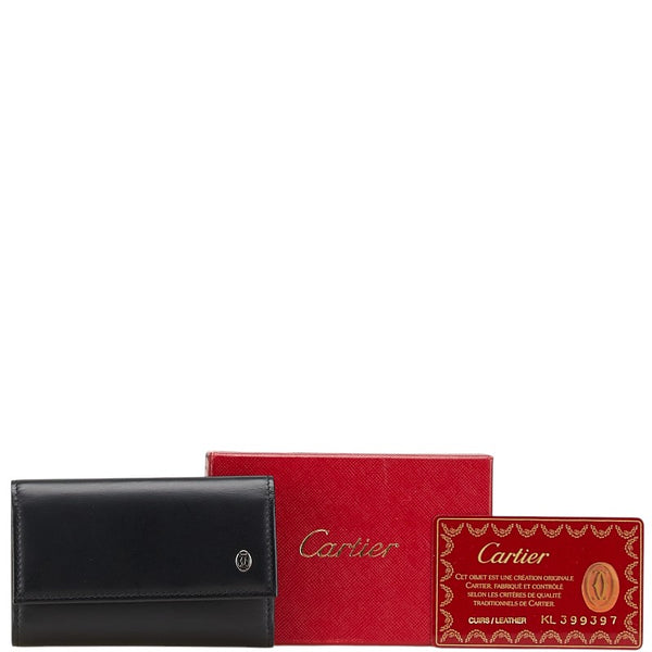 カルティエ マストライン キーケース 6連 ブラック レザー メンズ CARTIER 【中古】