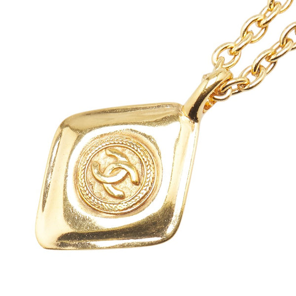 シャネル ココマーク ひし形 モチーフ ネックレス ゴールド メッキ レディース CHANEL 【中古】