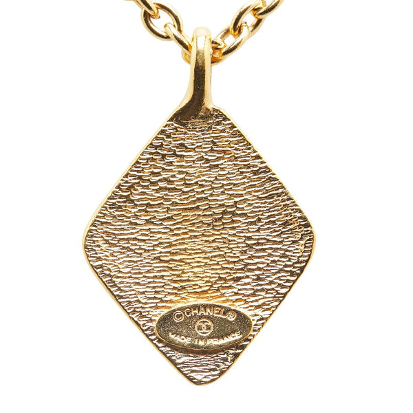 シャネル ココマーク ひし形 モチーフ ネックレス ゴールド メッキ レディース CHANEL 【中古】