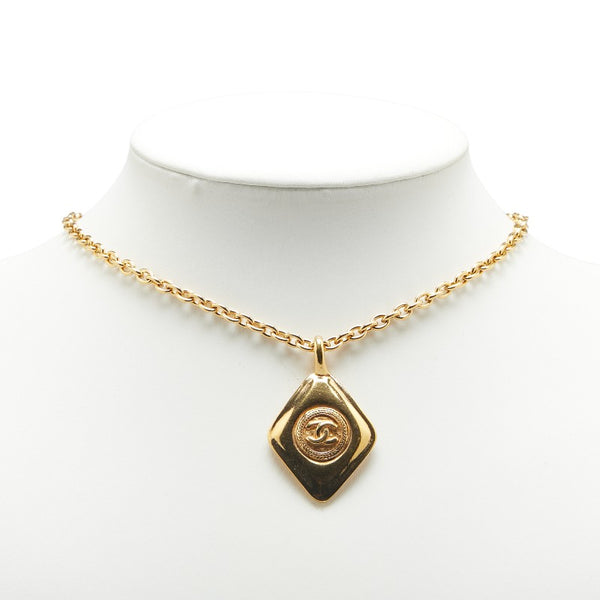 シャネル ココマーク ひし形 モチーフ ネックレス ゴールド メッキ レディース CHANEL 【中古】