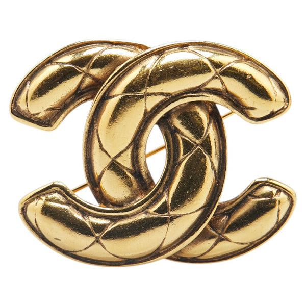 シャネル ココマーク マトラッセ ブローチ ゴールド メッキ レディース CHANEL 【中古】