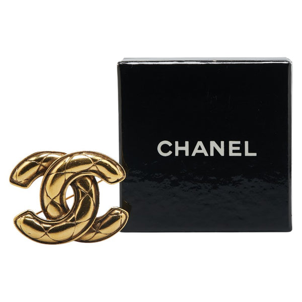 シャネル ココマーク マトラッセ ブローチ ゴールド メッキ レディース CHANEL 【中古】