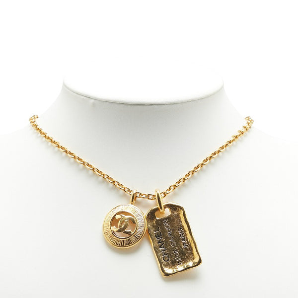 シャネル ココマーク サークル 31 RUE CAMBON PARIS プレート ネックレス ゴールド メッキ レディース CHANEL 【中古】