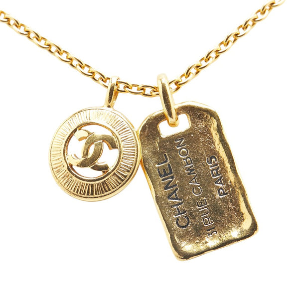 シャネル ココマーク サークル 31 RUE CAMBON PARIS プレート ネックレス ゴールド メッキ レディース CHANEL 【中古】