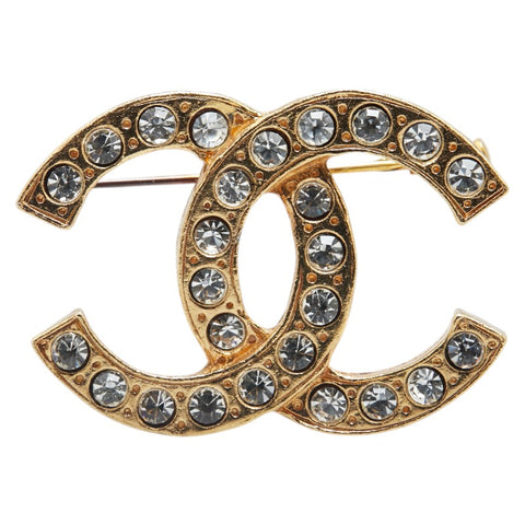 シャネル ココマーク ラインストーン ブローチ ゴールド メッキ レディース CHANEL 【中古】