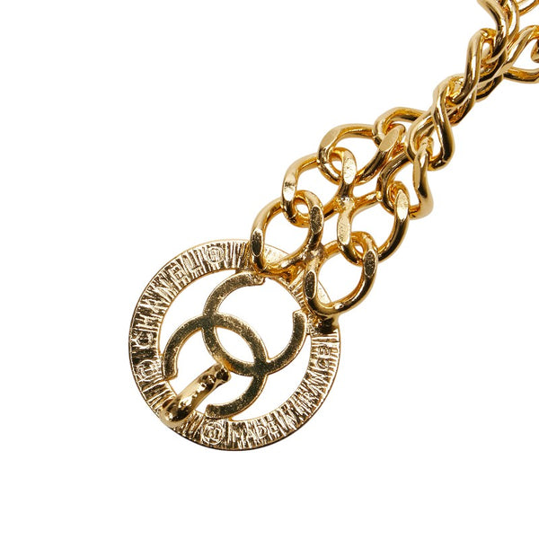 シャネル ココマーク ラウンド サークル ダブル チェーン ベルト ゴールド メッキ レディース CHANEL 【中古】