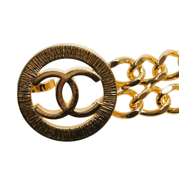 シャネル ココマーク ラウンド サークル ダブル チェーン ベルト ゴールド メッキ レディース CHANEL 【中古】