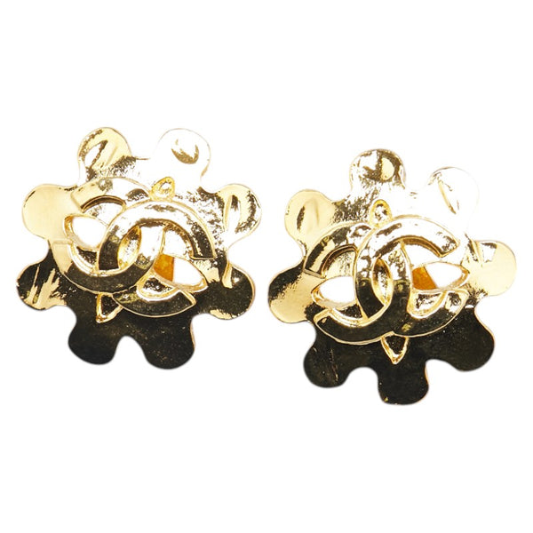 シャネル ヴィンテージ ココマーク 花 フラワー モチーフ イヤリング ゴールド メッキ レディース CHANEL 【中古】