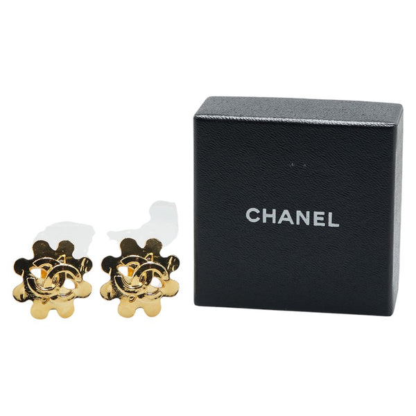 シャネル ヴィンテージ ココマーク 花 フラワー モチーフ イヤリング ゴールド メッキ レディース CHANEL 【中古】