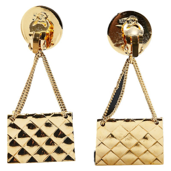 シャネル ヴィンテージ ココマーク 31 RUE CAMBON PARIS マトラッセ バッグモチーフ イヤリング スイング ゴールド メッキ レディース CHANEL 【中古】