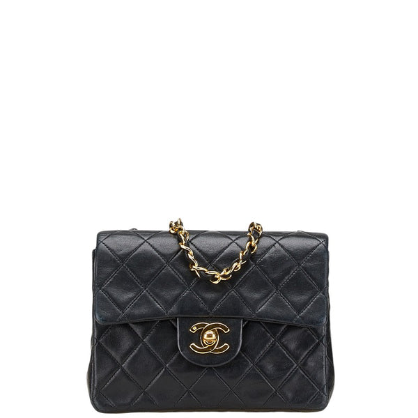 シャネル ミニマトラッセ ココマーク チェーン ショルダーバッグ ブラック ラムスキン レディース CHANEL 【中古】