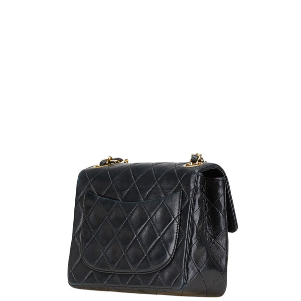 シャネル ミニマトラッセ ココマーク チェーン ショルダーバッグ ブラック ラムスキン レディース CHANEL 【中古】