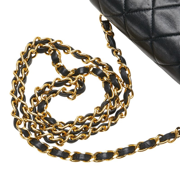 シャネル ミニマトラッセ ココマーク チェーン ショルダーバッグ ブラック ラムスキン レディース CHANEL 【中古】
