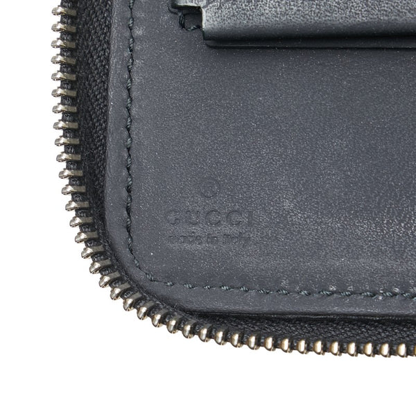 グッチ グッチシマ トラベルケース 長財布 ラウンドファスナー 395474 ブラック レザー メンズ GUCCI 【中古】
