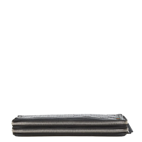 グッチ グッチシマ トラベルケース 長財布 ラウンドファスナー 395474 ブラック レザー メンズ GUCCI 【中古】