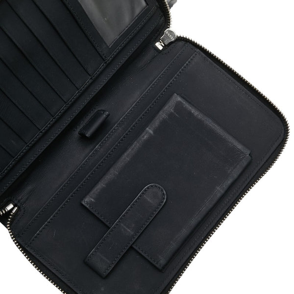 グッチ グッチシマ トラベルケース 長財布 ラウンドファスナー 395474 ブラック レザー メンズ GUCCI 【中古】