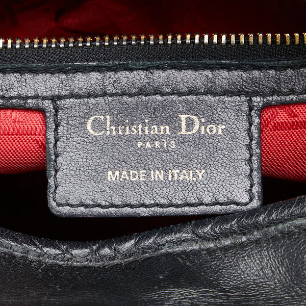ディオール カナージュ レディディオール ラージ ハンドバッグ ブラック ラムスキン レディース Dior 【中古】