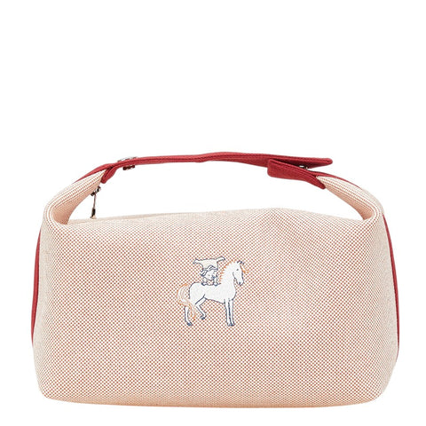 エルメス ブリッドアブラックGM ガブリオル ハンドバッグ テラコッタ オレンジ ホワイト レッド トワルアッシュ レディース HERMES 【中古】