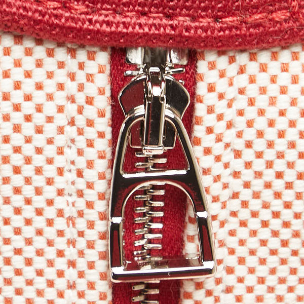 エルメス ブリッドアブラックGM ガブリオル ハンドバッグ テラコッタ オレンジ ホワイト レッド トワルアッシュ レディース HERMES 【中古】