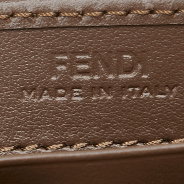 フェンディ FFダイアモンド チェーンウォレット 8M0365 ブラウン ブラック レザー レディース FENDI 【中古】