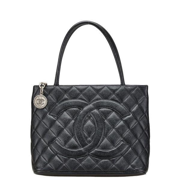 シャネル マトラッセ 復刻トート ココマーク トートバッグ ブラック キャビアスキン レディース CHANEL 【中古】