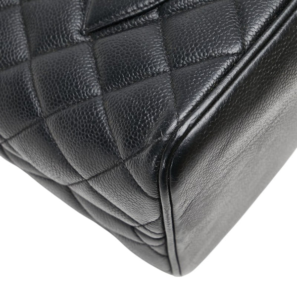 シャネル マトラッセ 復刻トート ココマーク トートバッグ ブラック キャビアスキン レディース CHANEL 【中古】